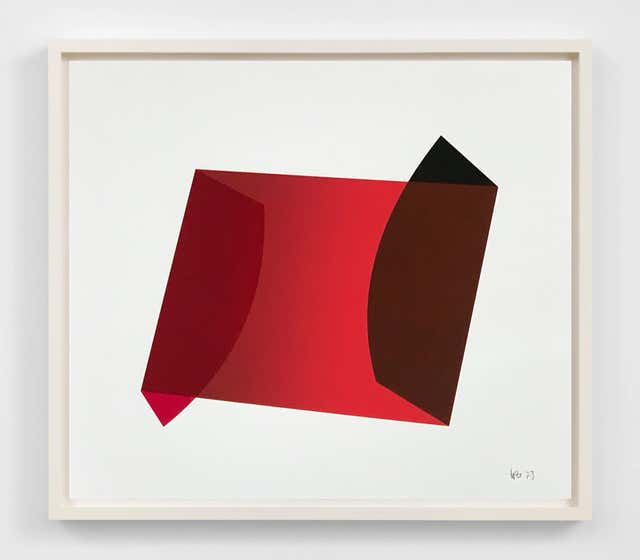 Budd Hopkins Untitled Yellow Orange Abstract Geometric Serigraph budd-hopkins-untitled-yellow-orange-abstract-geometric-serigraph