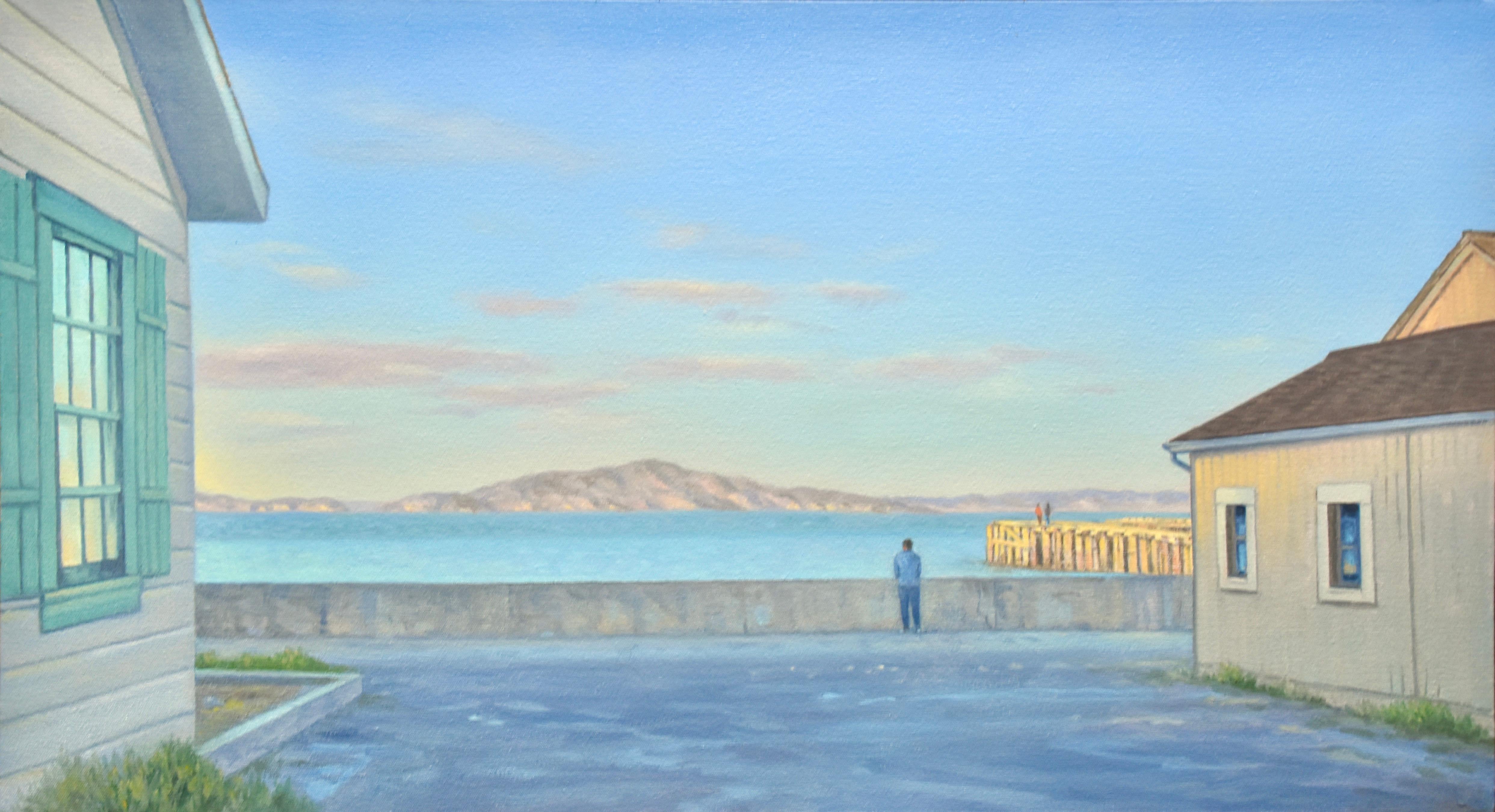 Landscape Painting Willard Dixon - Angel Island, soirée, 2023
