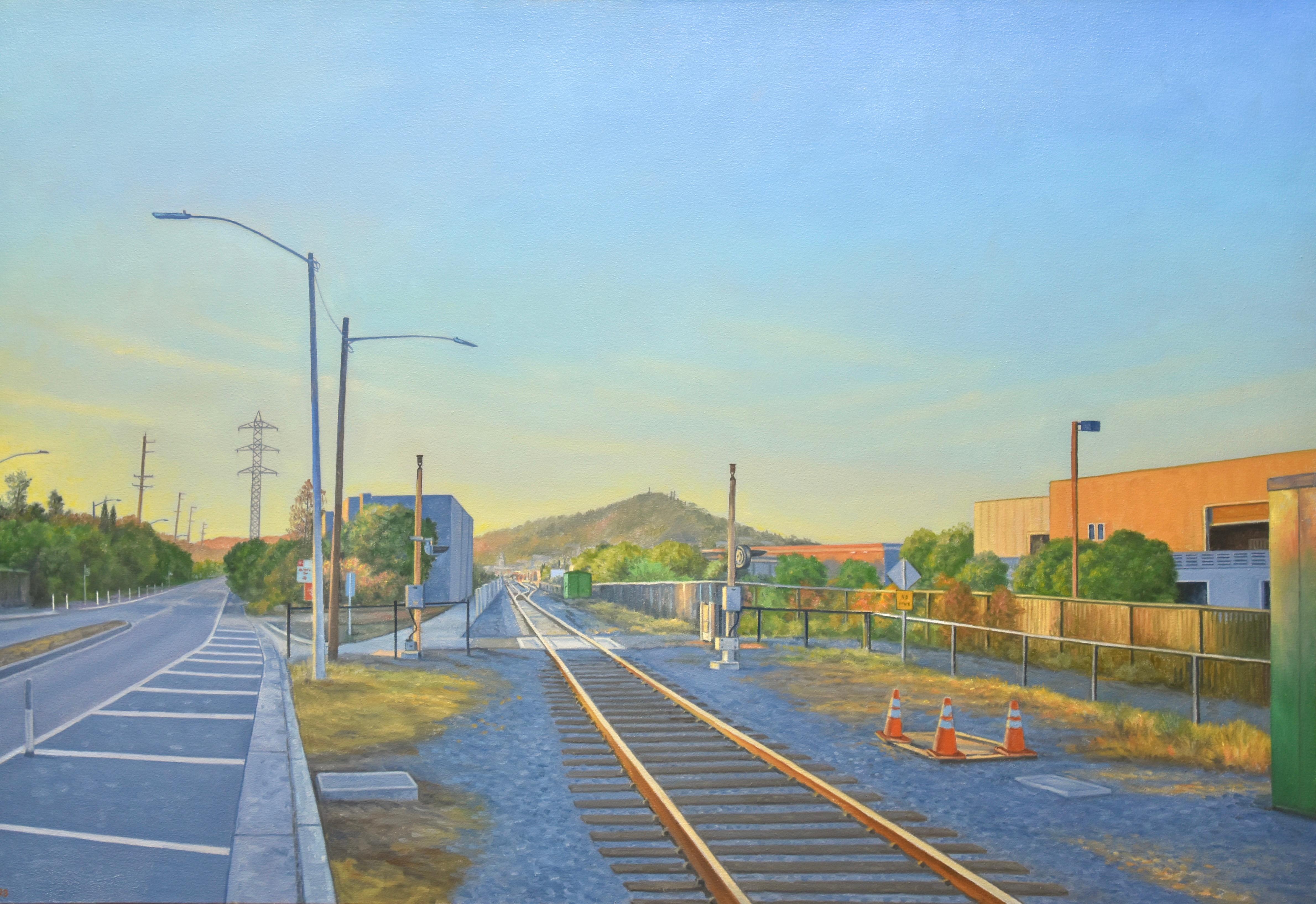 Willard Dixon Landscape Painting – Backstreet, San Rafael