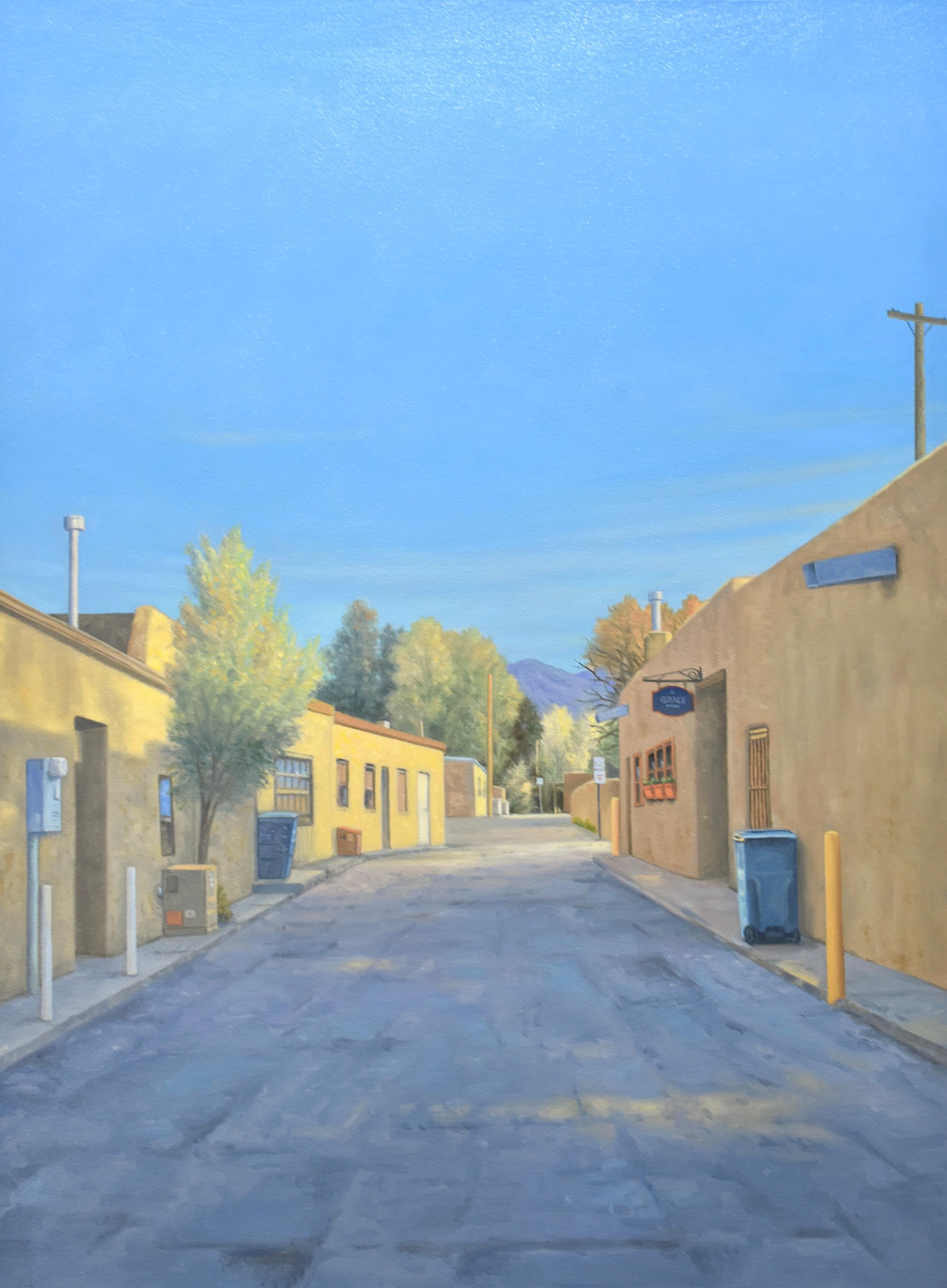 Willard Dixon Landscape Painting – Backstreet, Santa Fe, Santa Fe