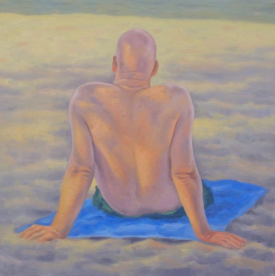 Willard Dixon Portrait Painting - Bald Headed Man - oil on canvas
