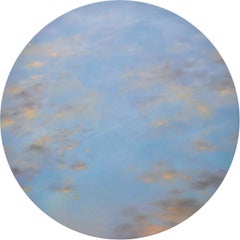 Banked Fire - circular sky oil painting