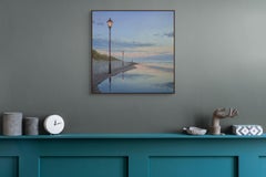 Plage avec lampadaires