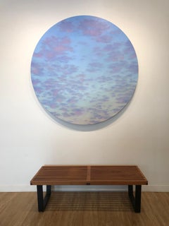 Dappled Sky - circular sky oil painting