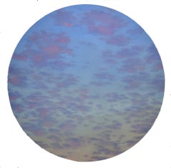Dappled Sky - circular sky oil painting