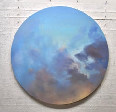 Dramatic Sky - circular sky oil painting