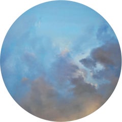Dramatic Sky - circular sky oil painting