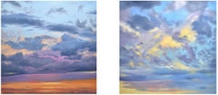 Dramatic Sky I & II, diptych sky paintings