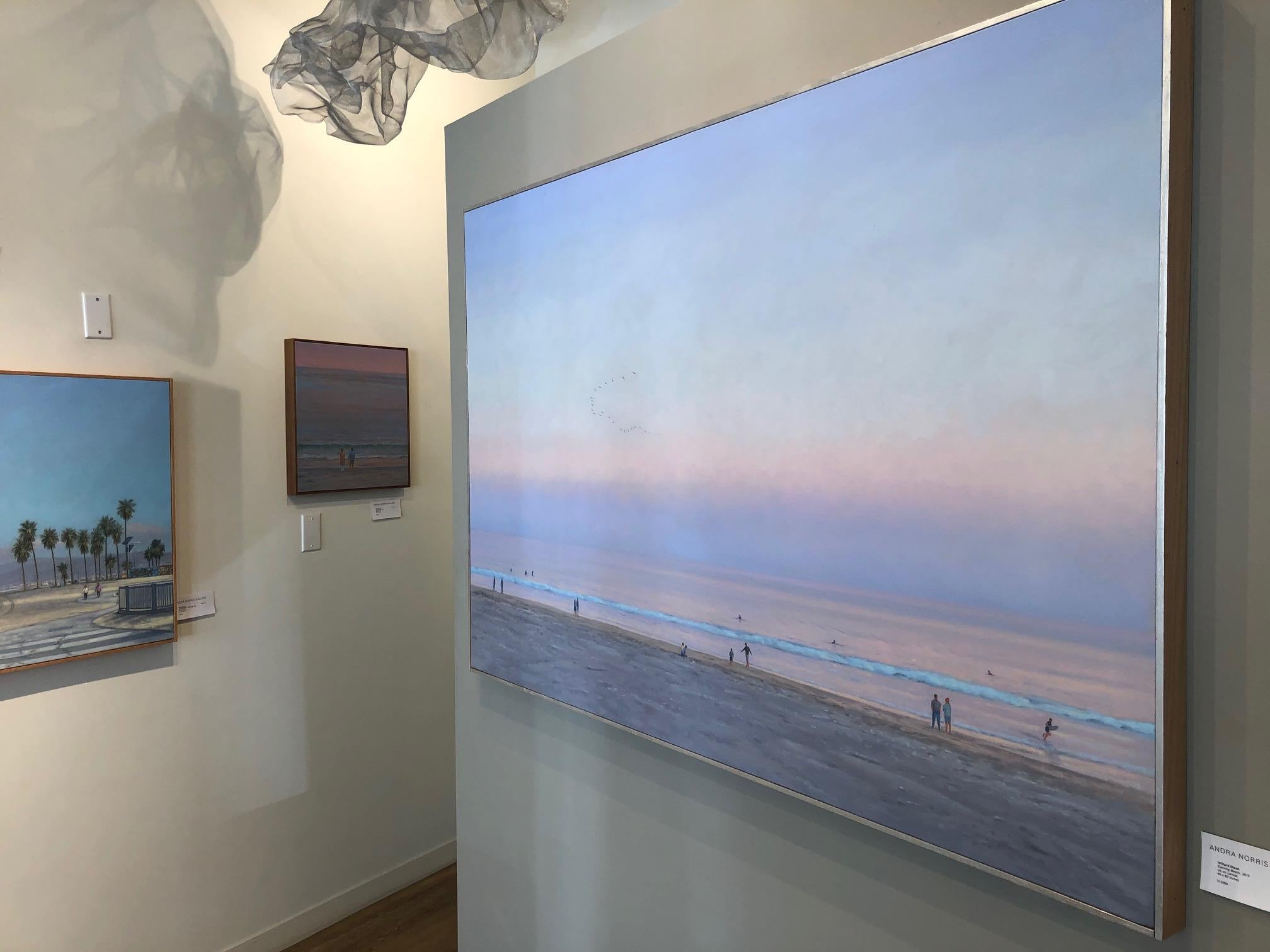Evening Beach / American realism ocean beach figurative landscape   - Painting by Willard Dixon