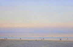 Evening Beach / American realism ocean beach figurative landscape  