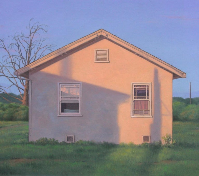 Willard Dixon Landscape Painting - EVENING LIGHT- oil on canvas - home house soft western light