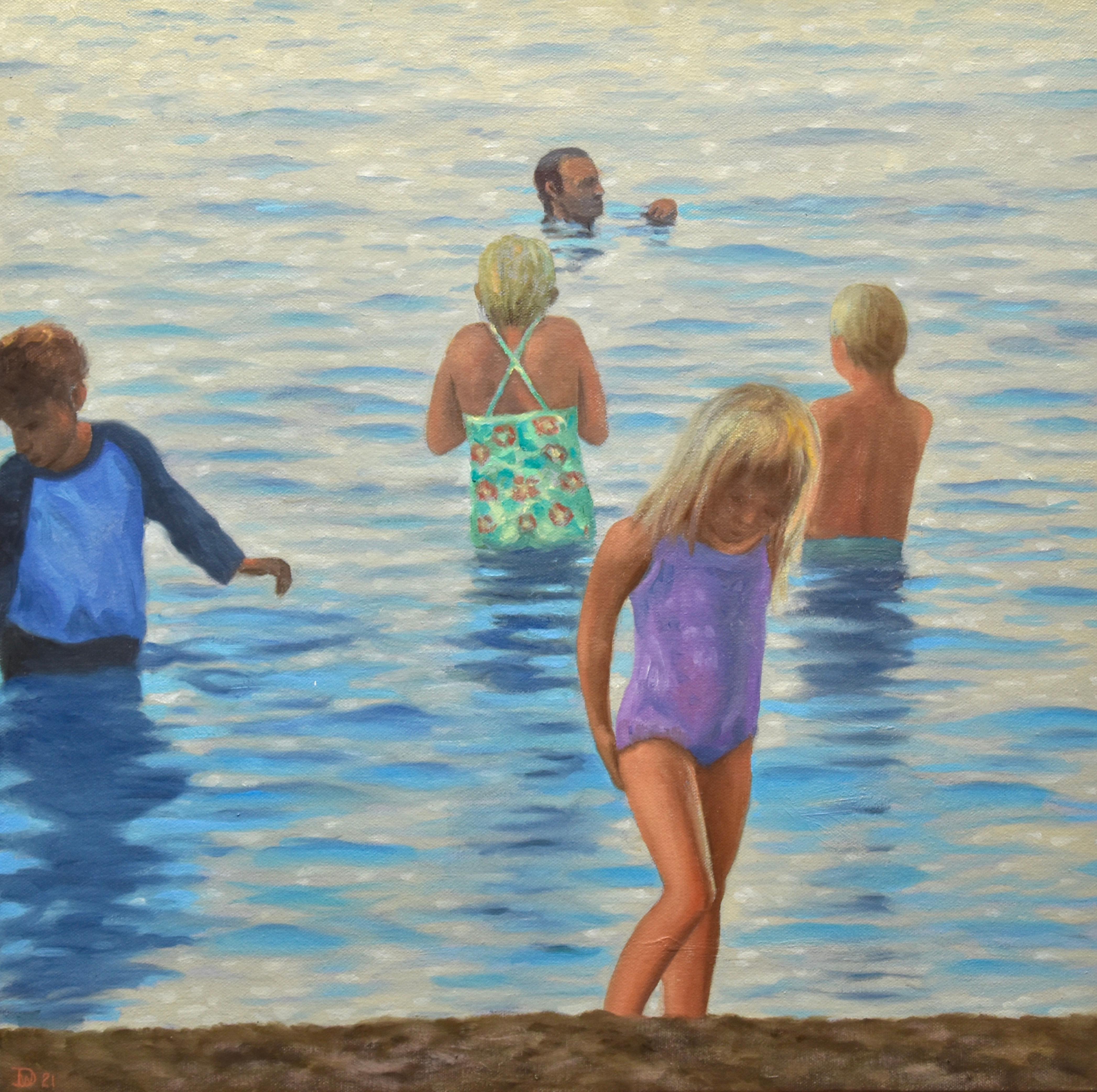 Willard Dixon Figurative Painting - Evening Swim