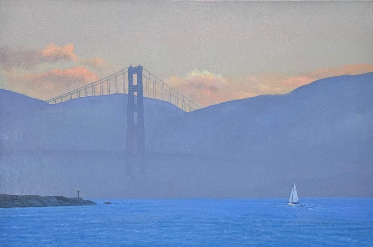 Willard Dixon Abstract Painting - Golden Gate Dusk