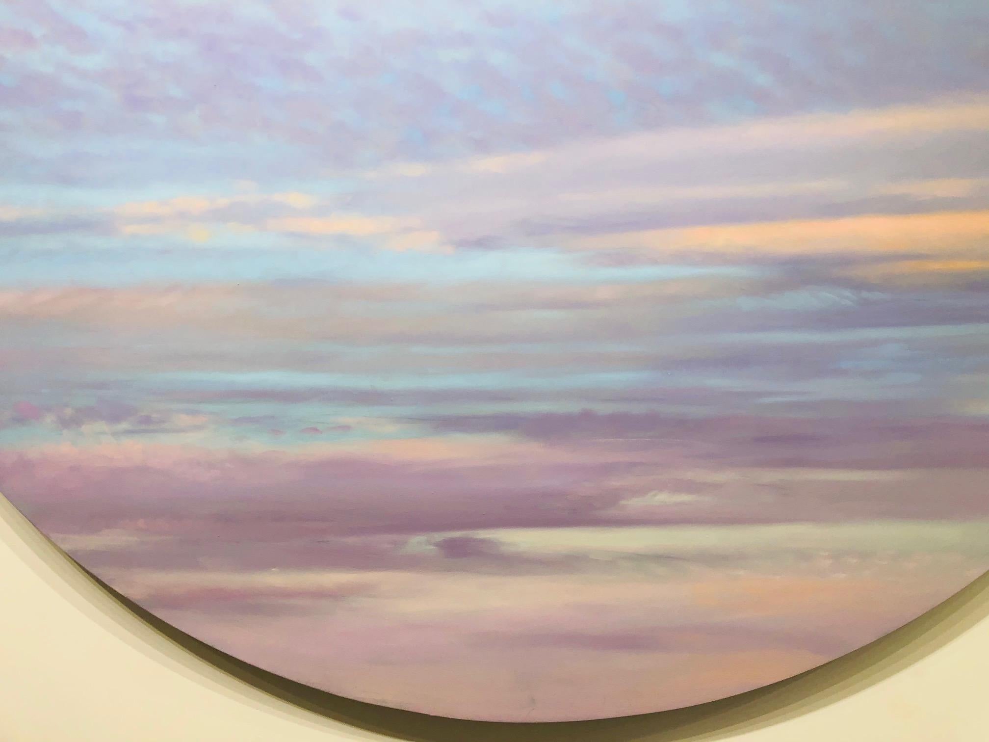 Luminous Sky - circular sky oil painting - American Realist Painting by Willard Dixon
