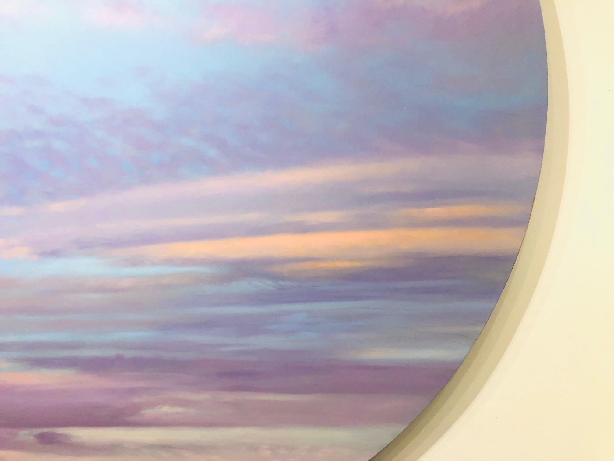 Luminous Sky - circular sky oil painting - Brown Landscape Painting by Willard Dixon