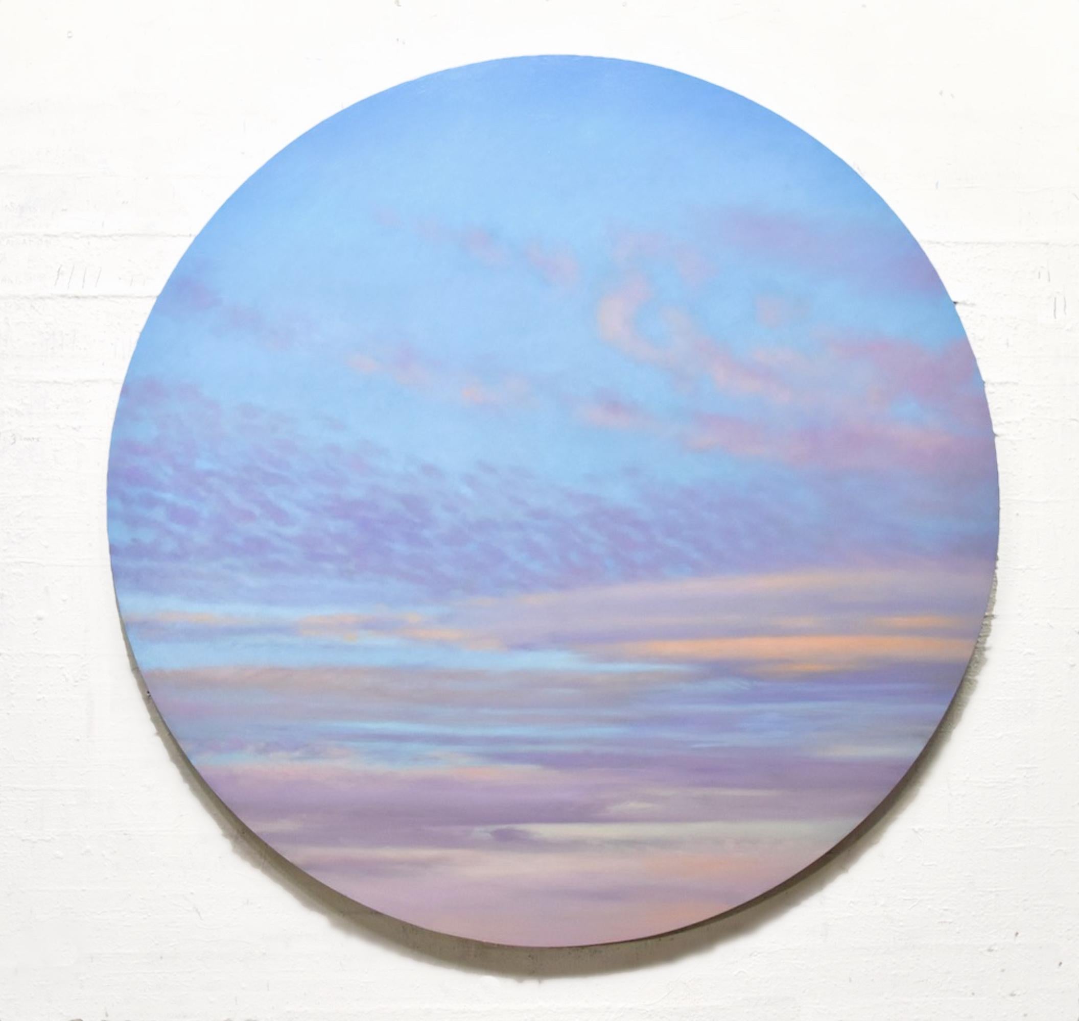 Luminous Sky - circular sky oil painting - Painting by Willard Dixon