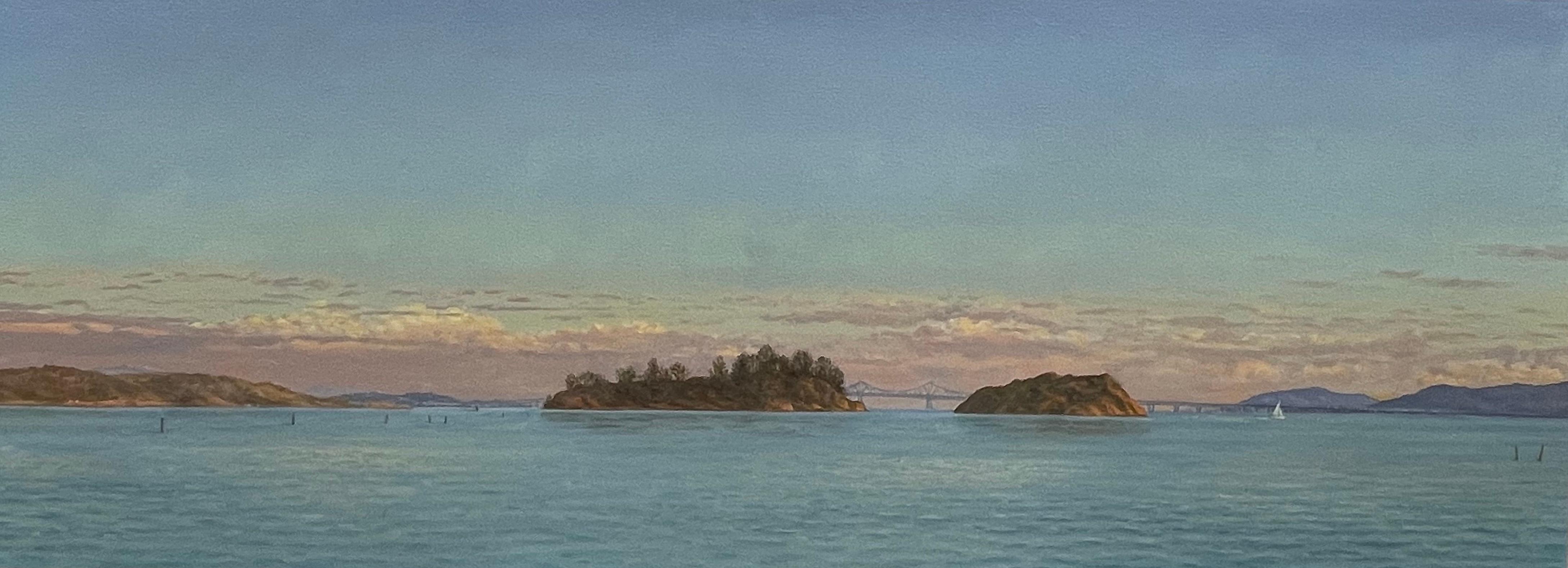 Still-Life Painting Willard Dixon - Îles Marin, crépuscule