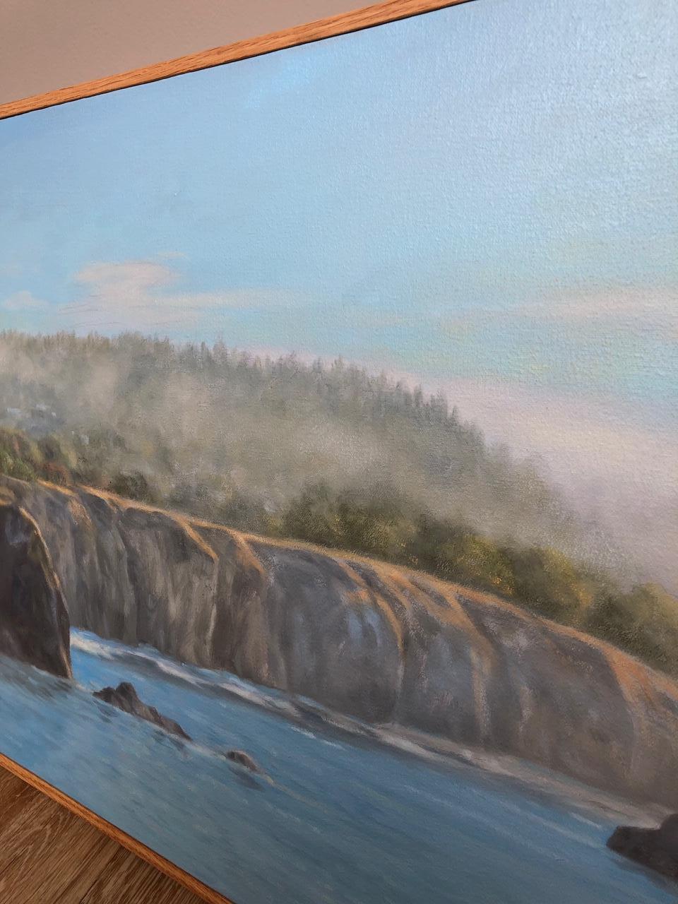 Mendocino / 17 x 60  inch breathtaking landscape / ocean scene - oil on canvas 5