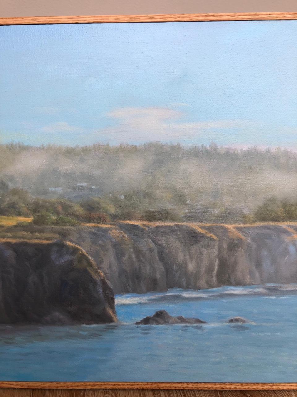 Mendocino / 17 x 60  inch breathtaking landscape / ocean scene - oil on canvas 7