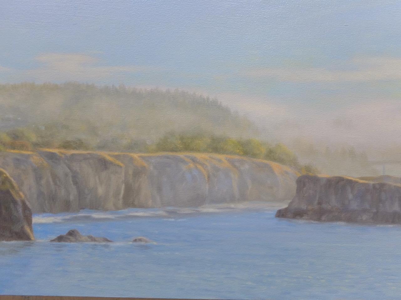 Mendocino / 17 x 60  inch breathtaking landscape / ocean scene - oil on canvas 3