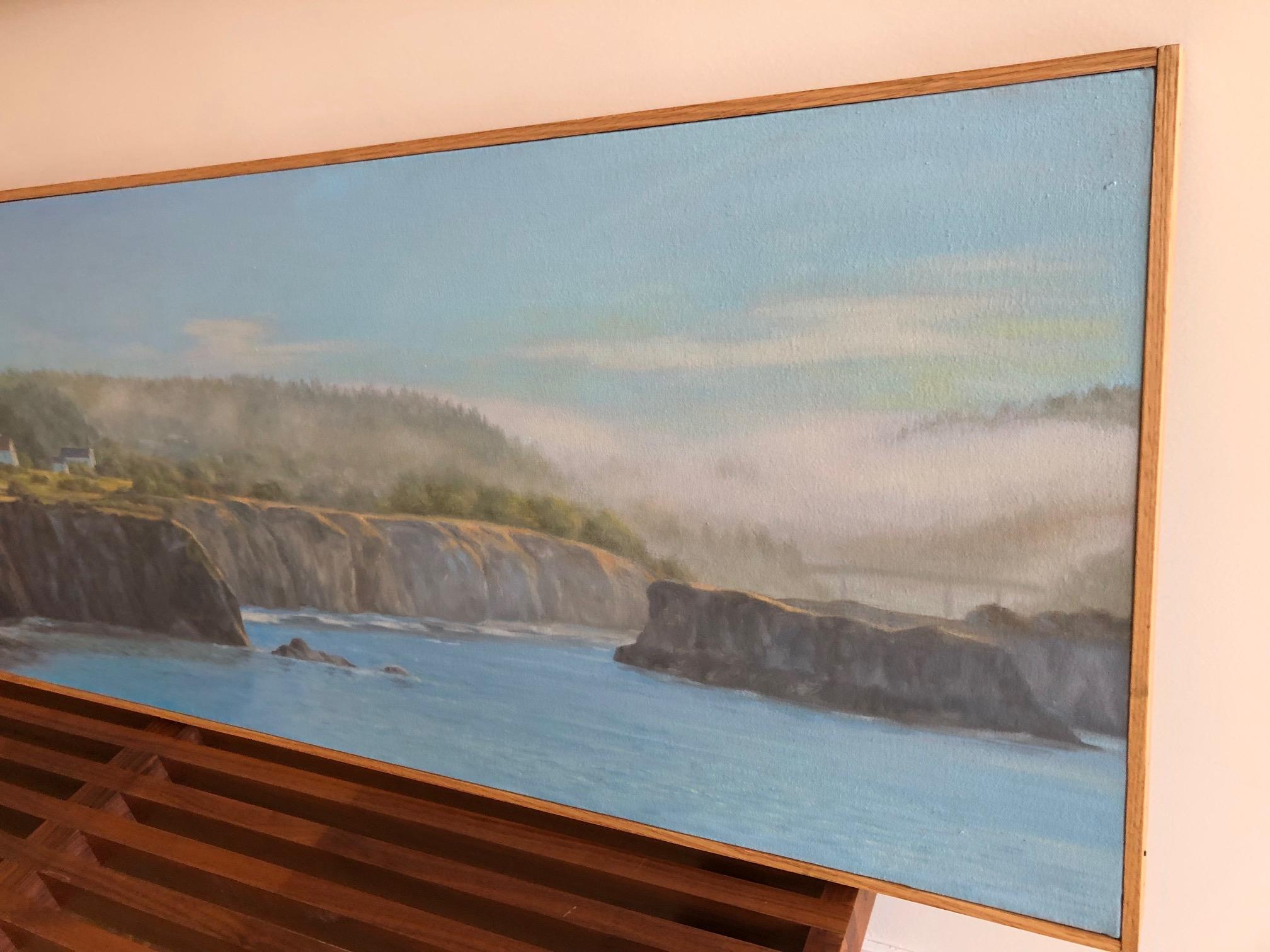 Mendocino / 17 x 60  inch breathtaking landscape / ocean scene - oil on canvas - Contemporary Painting by Willard Dixon