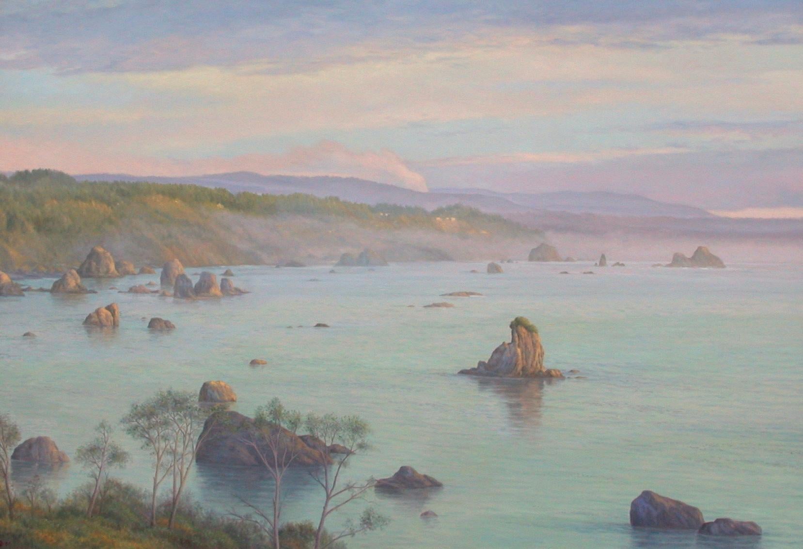 Willard Dixon Landscape Painting – Stapel an der Nordküste