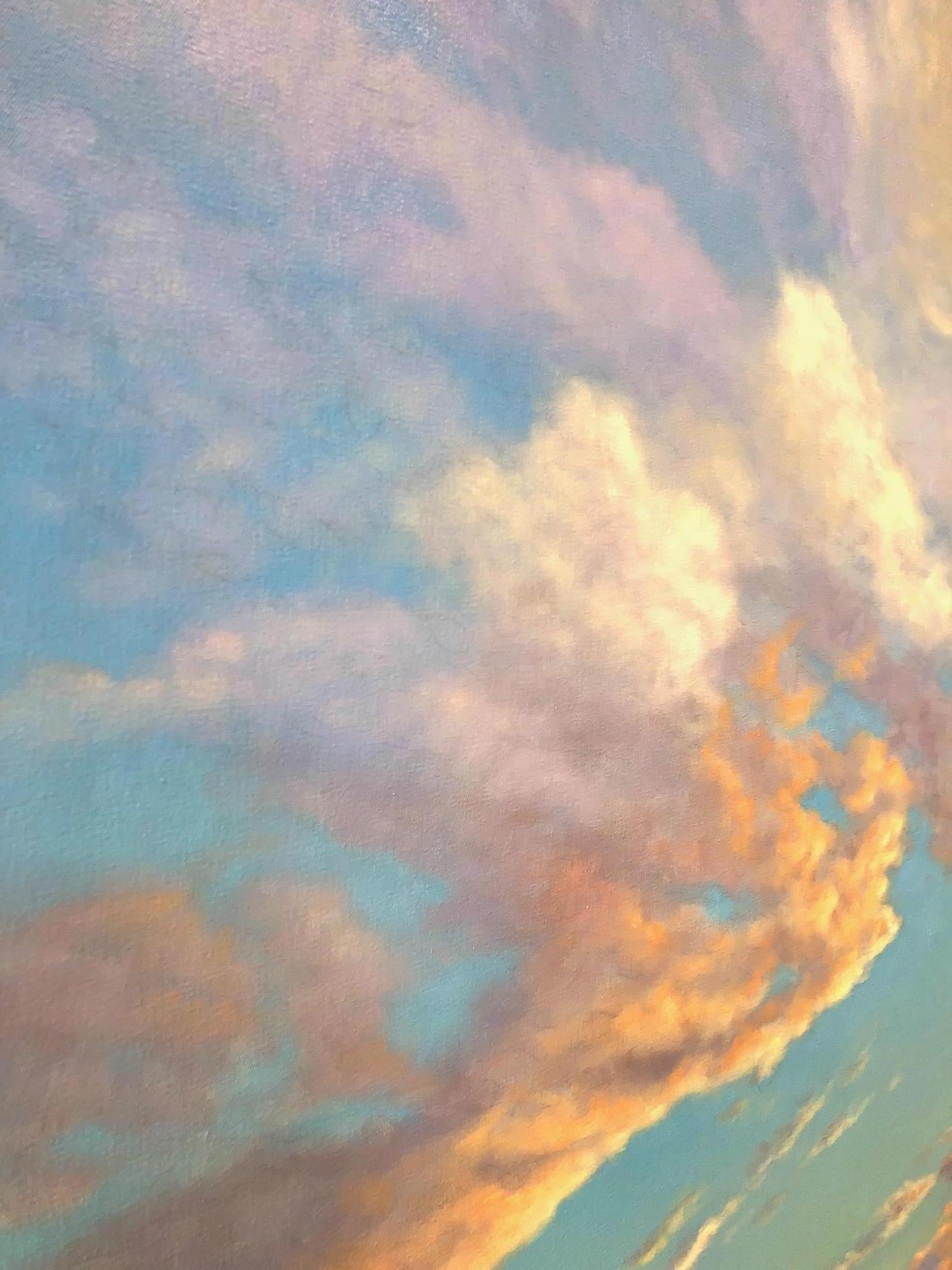 orange clouds painting