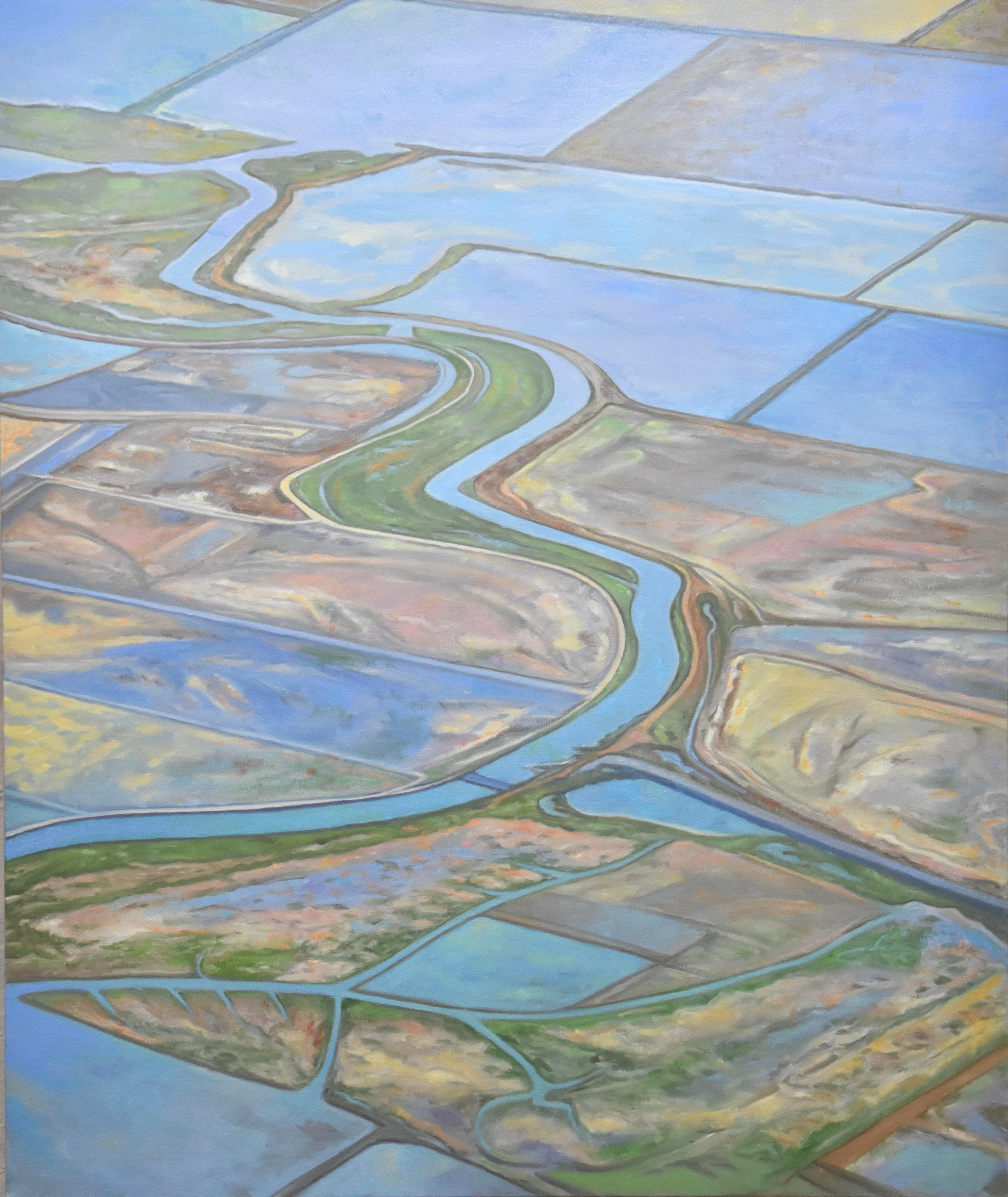Landscape Painting Willard Dixon - Pondes à sel n° 1