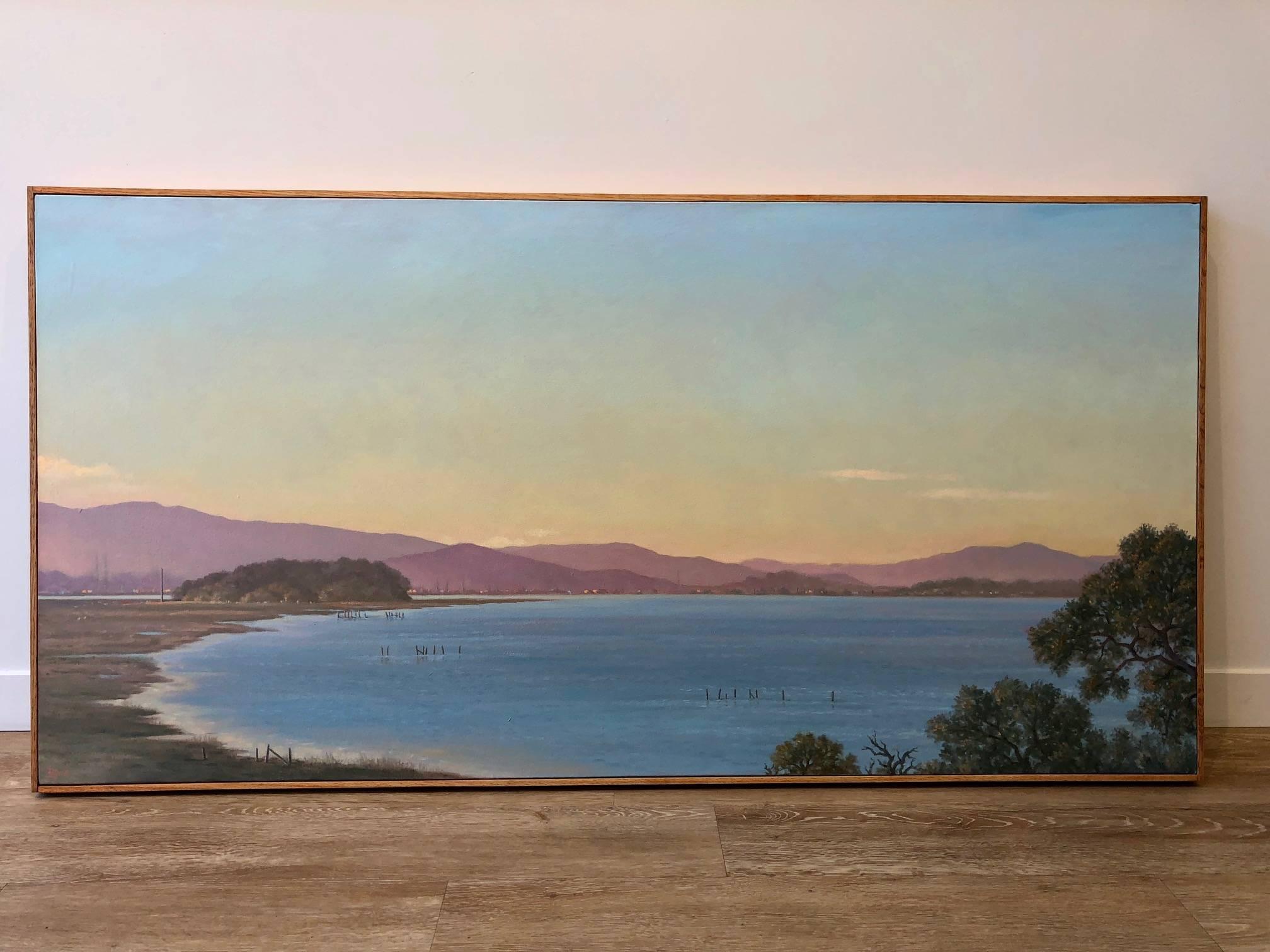 San Pablo Bay / oil on canvas - American Realist Painting by Willard Dixon