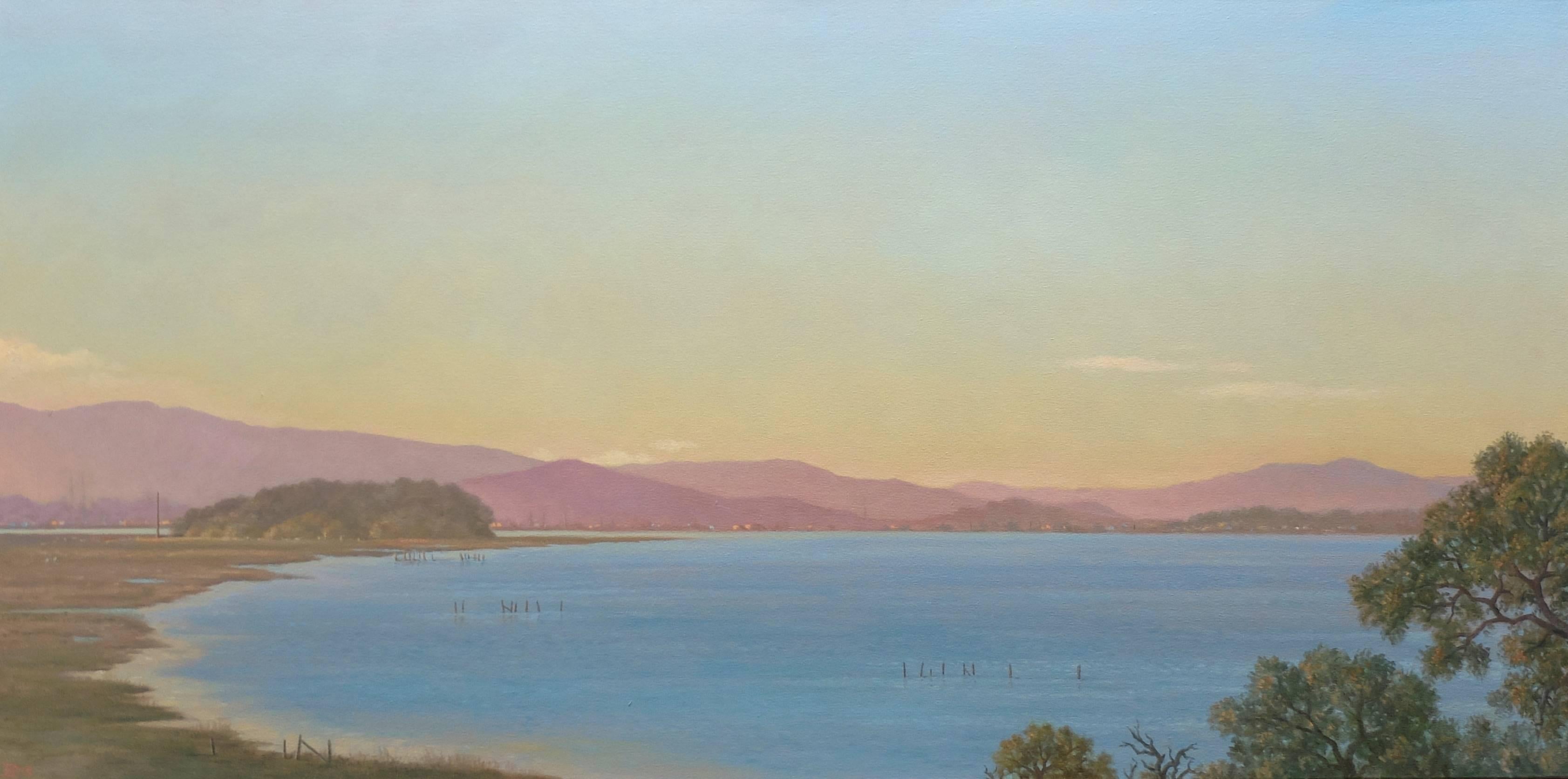 Willard Dixon Landscape Painting – San Pablo Bay / Öl auf Leinwand