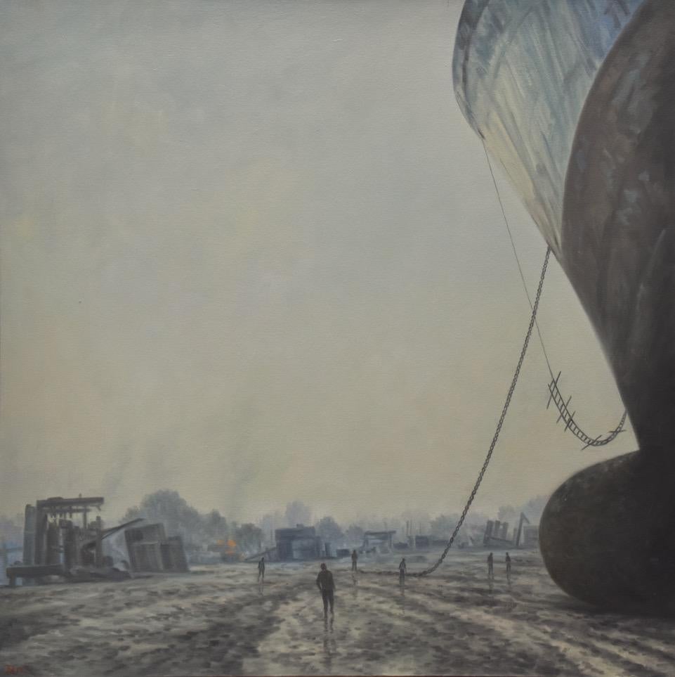 Willard Dixon Portrait Painting - Ship Breaking