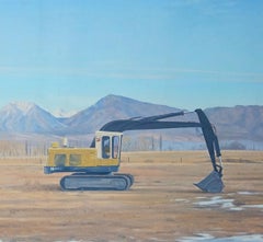SIERRA SHOVEL- oil on canvas, tractor on horizon. Construction