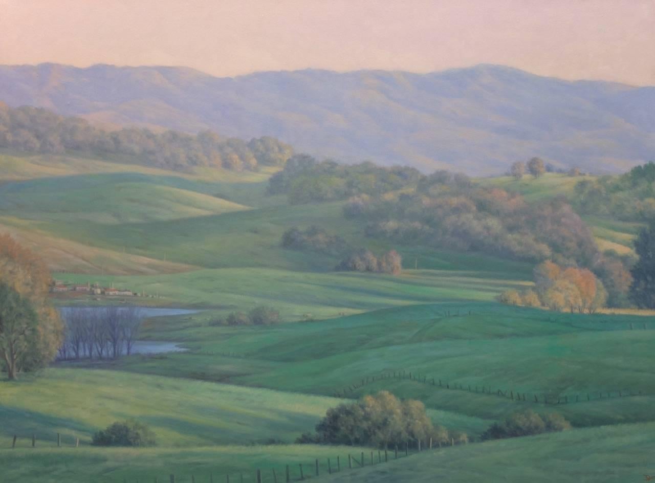 Landscape Painting Willard Dixon - Champ au printemps