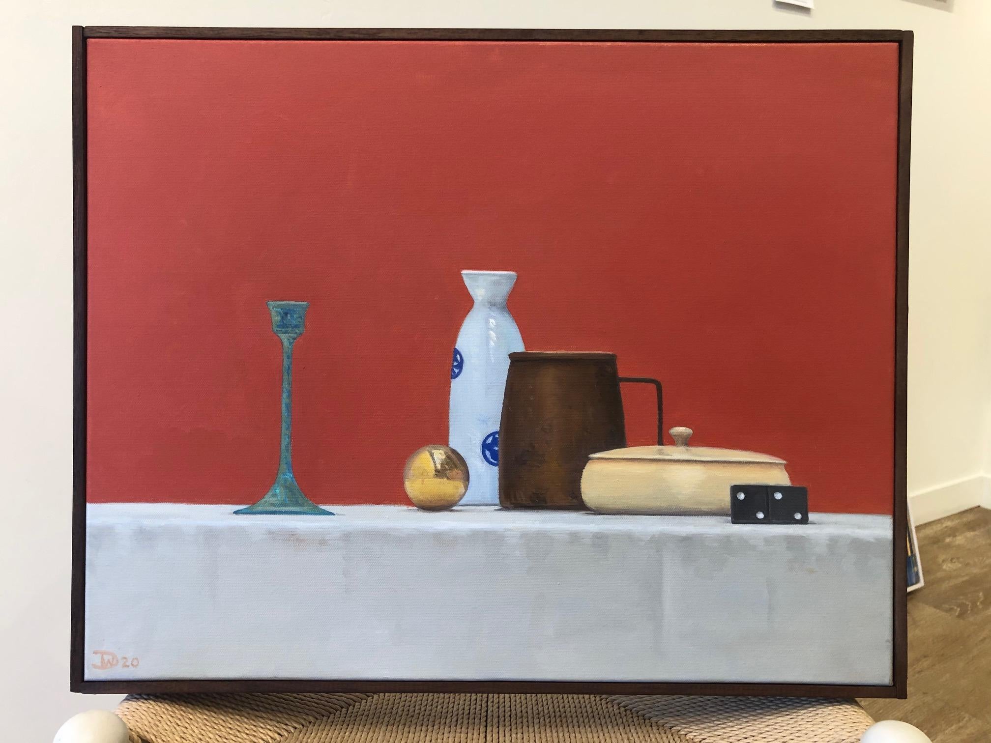 Still Life with Domino - Painting by Willard Dixon