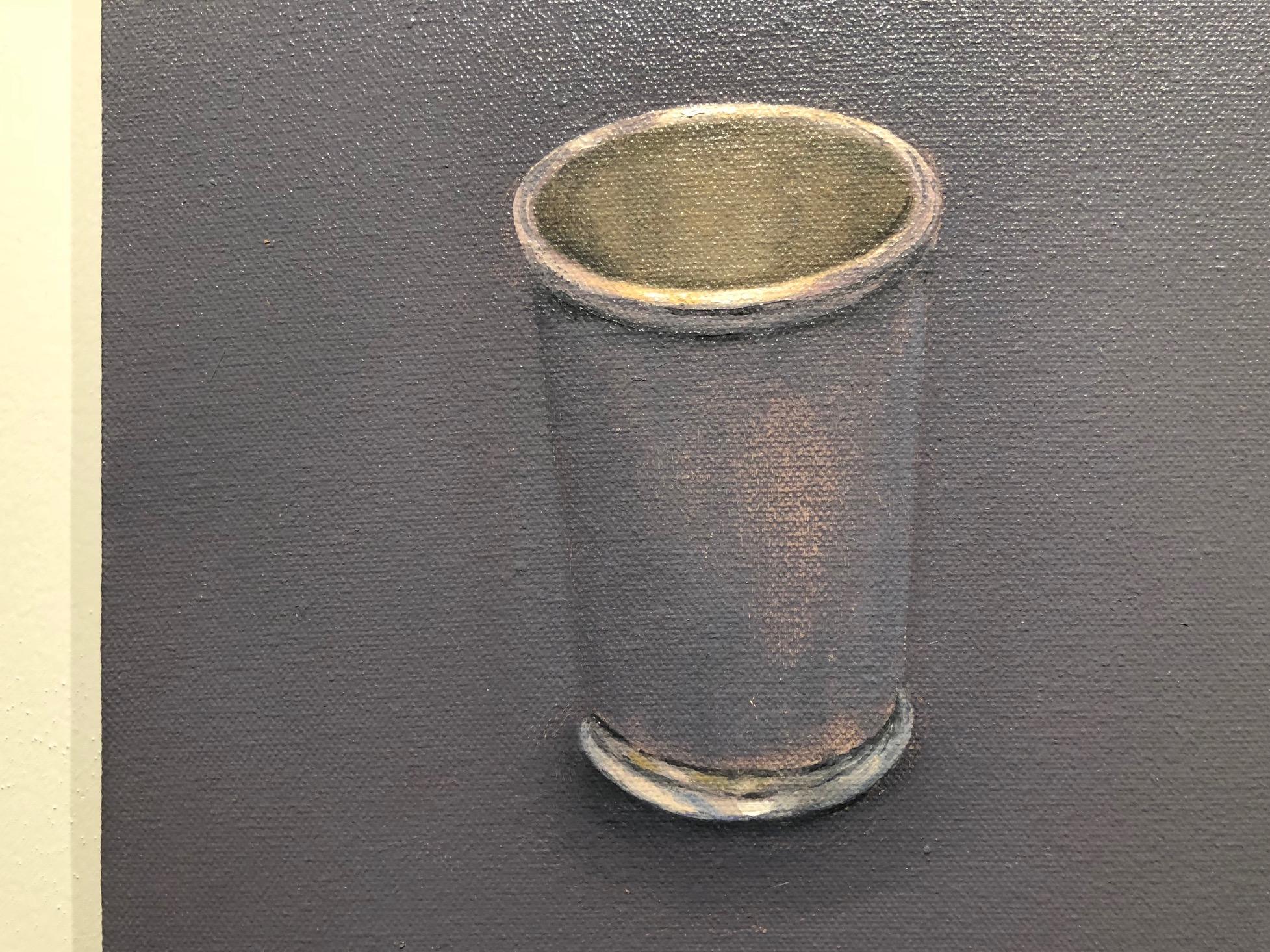 Still Life with Silver Cup / minimal, serene oil on canvas - American Realist Painting by Willard Dixon