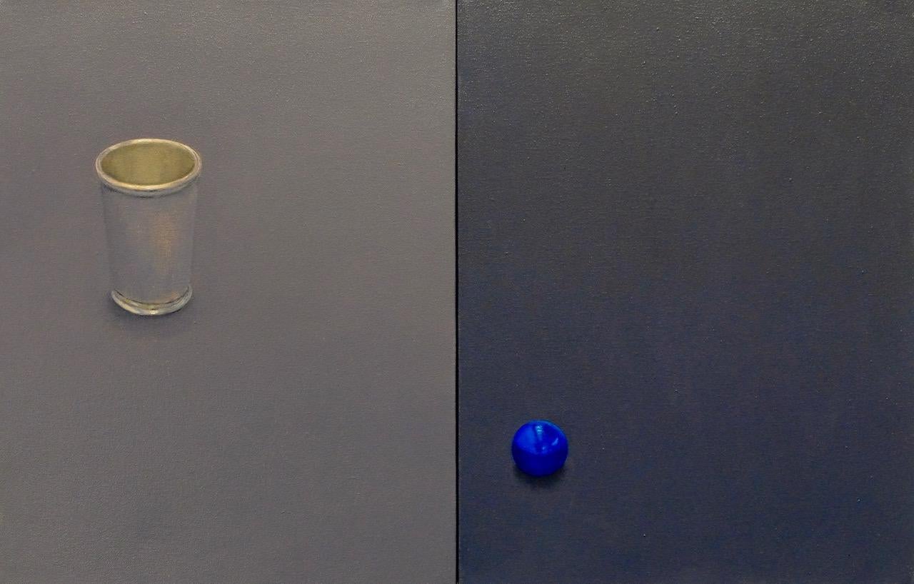 Willard Dixon Still-Life Painting - Still Life with Silver Cup / minimal, serene oil on canvas