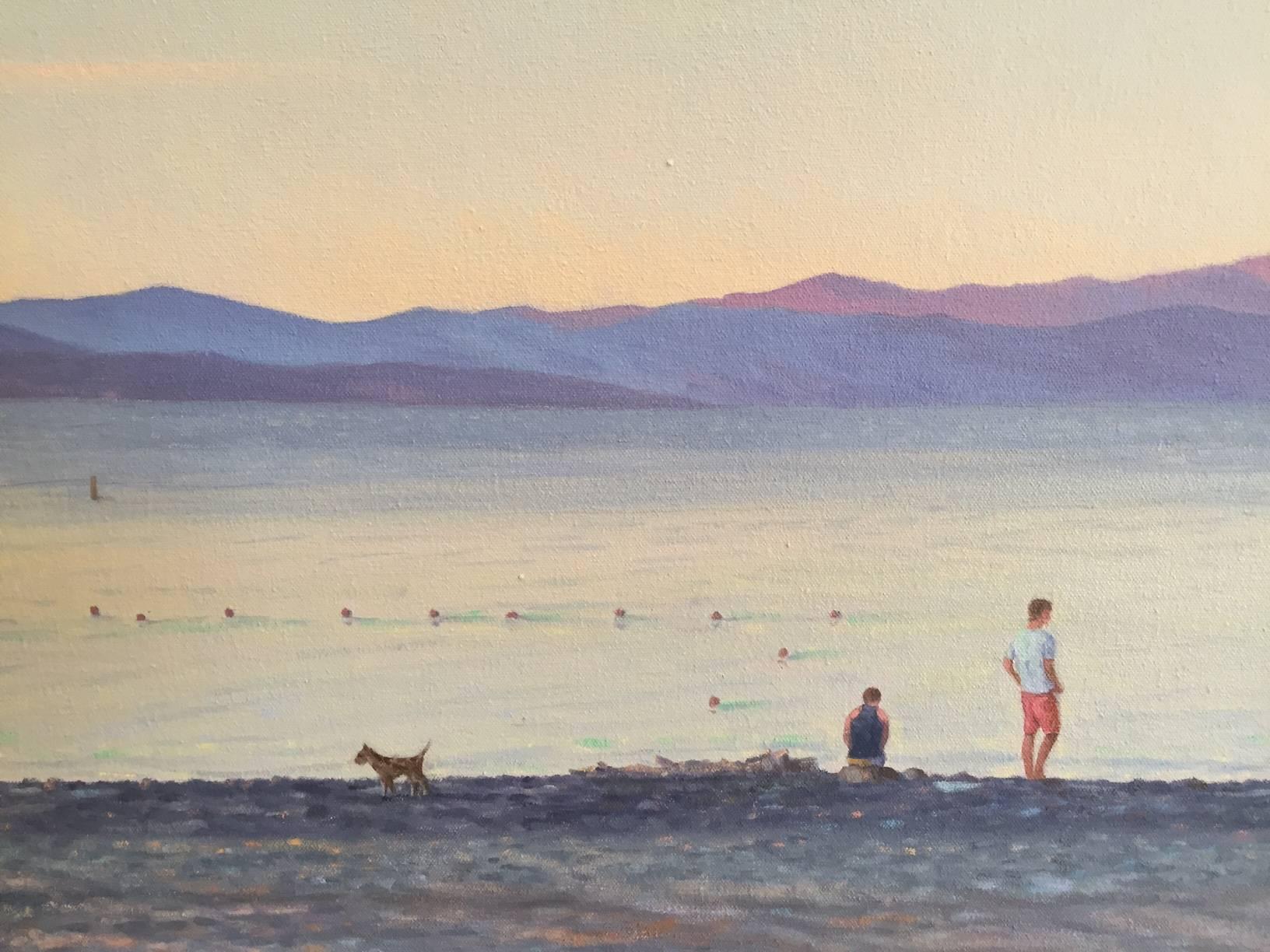 Soirée Tahoe  - Réalisme américain Painting par Willard Dixon