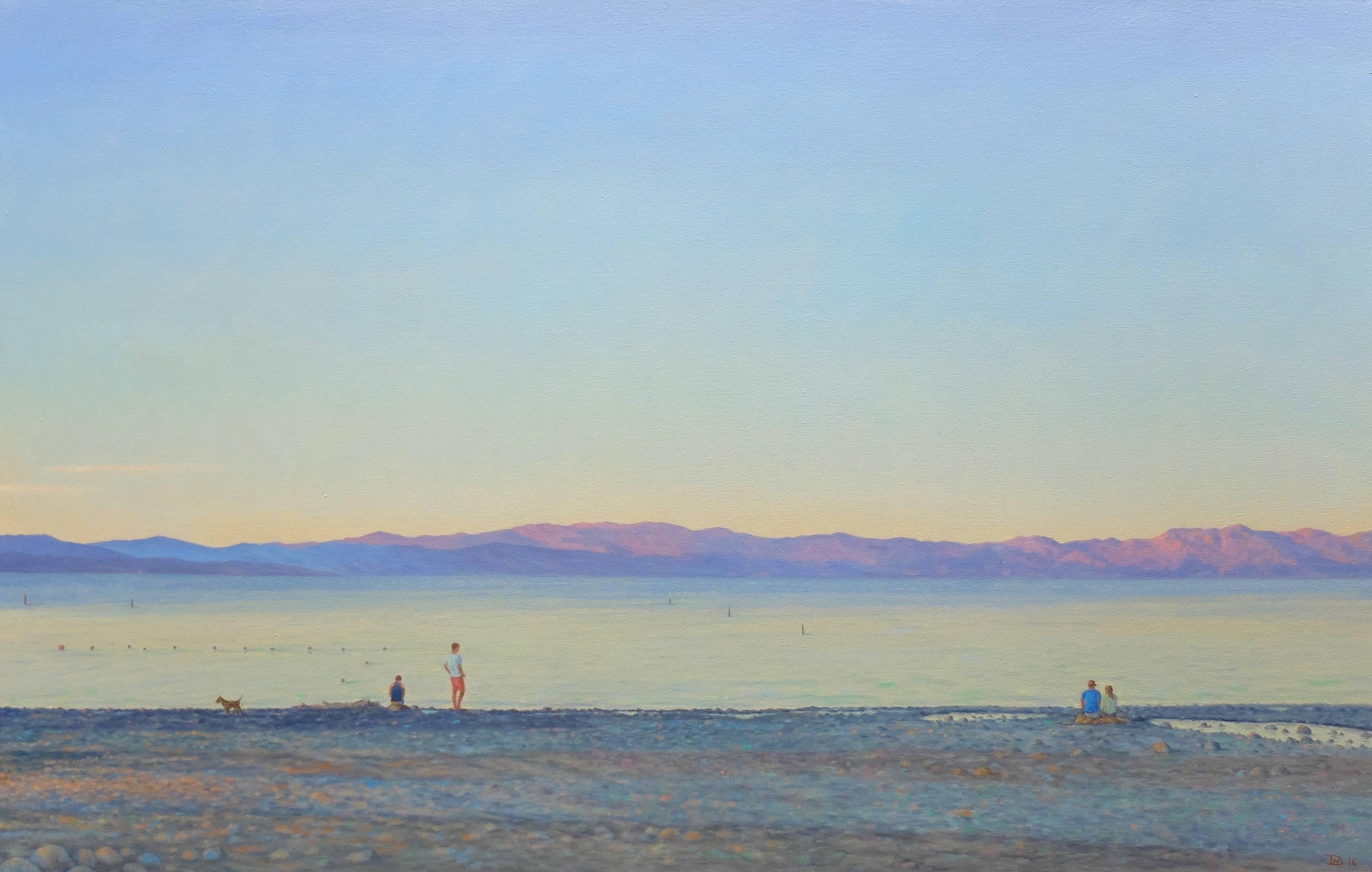 Landscape Painting Willard Dixon - Soirée Tahoe 