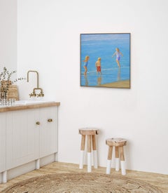 TEAM No. 2 / 30 x 30 pollici per bambini che giocano in spiaggia alla luce del sole