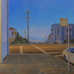 Used The Avenues, Evening / 20 x 20 inch oil on canvas - city scene