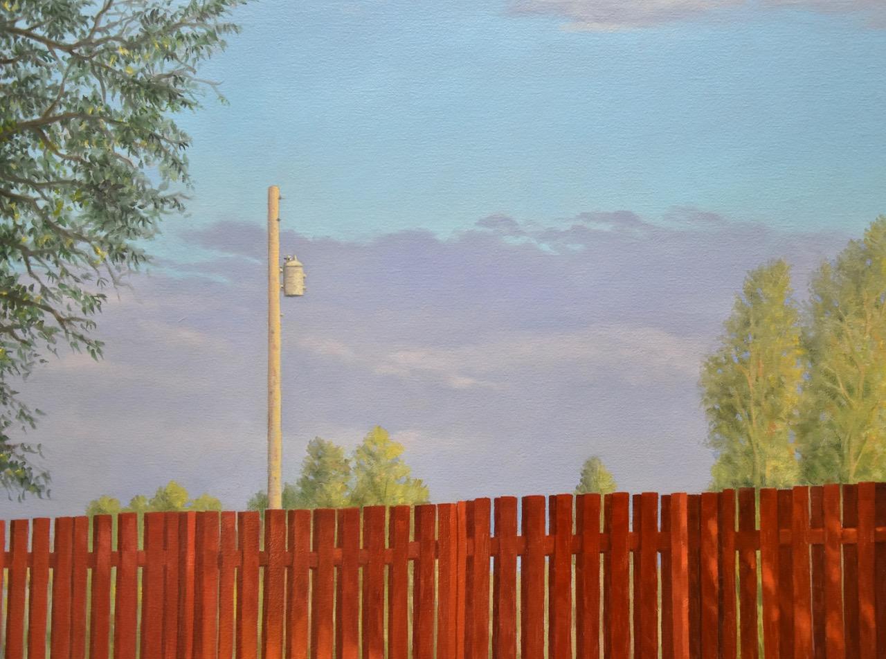 The Red Fence  - Painting by Willard Dixon