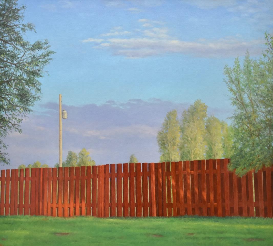 Willard Dixon Landscape Painting - The Red Fence 