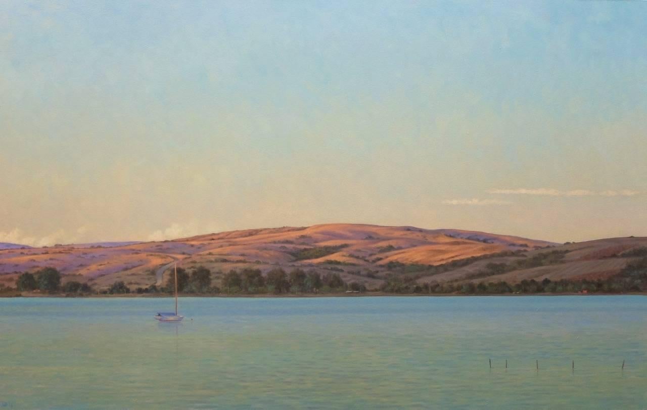 Willard Dixon Landscape Painting – Tomales Bay Evening/Öl auf Leinwand