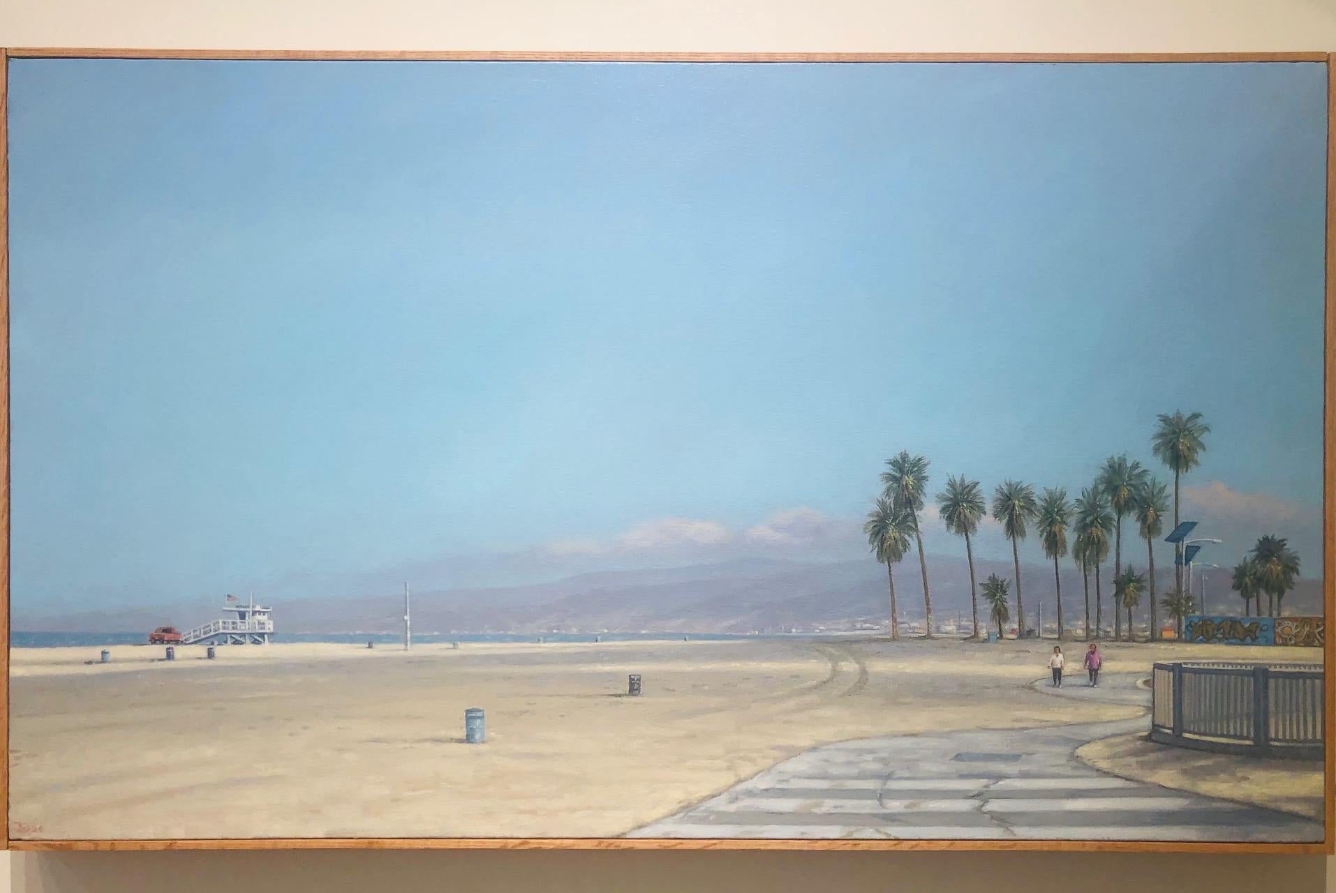 Venice Beach, Morning / sea scape, Southern California, realsm, beach scene,  - Painting by Willard Dixon
