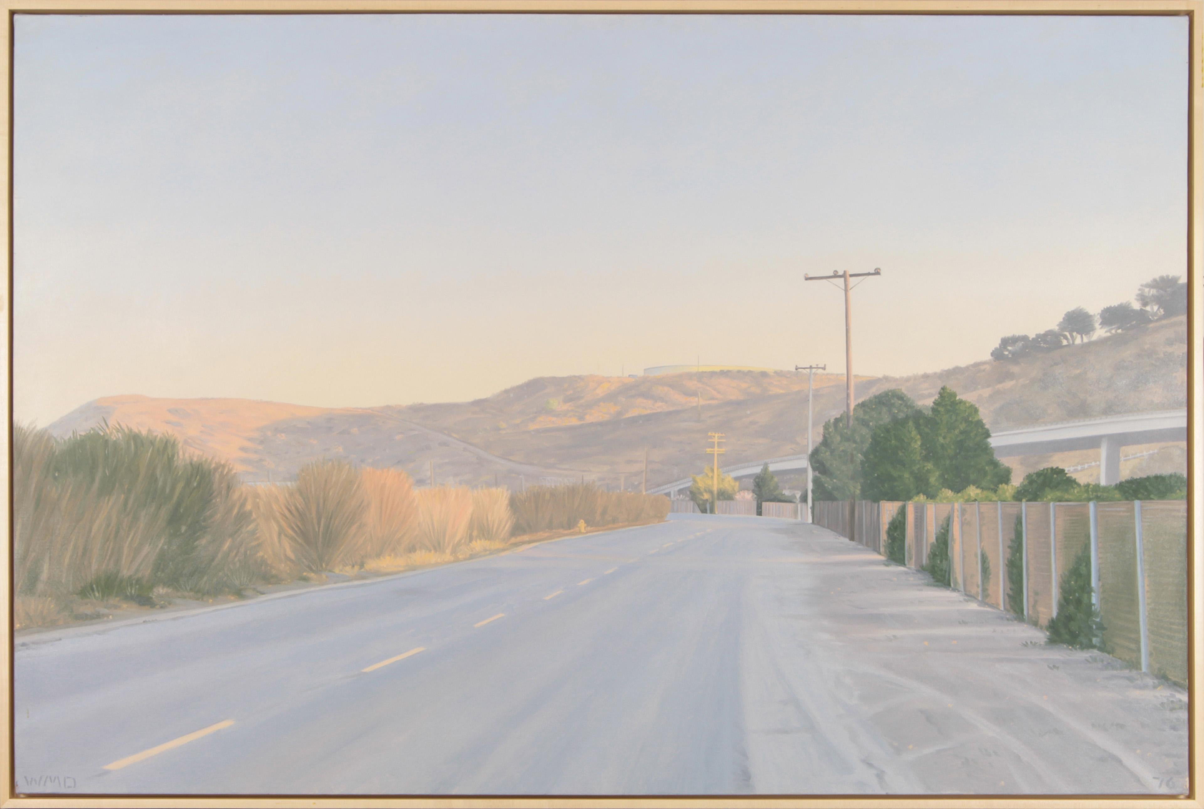 Peinture de paysage réaliste contemporaine « Près de San Quentin » de Willard Dixon en vente 1