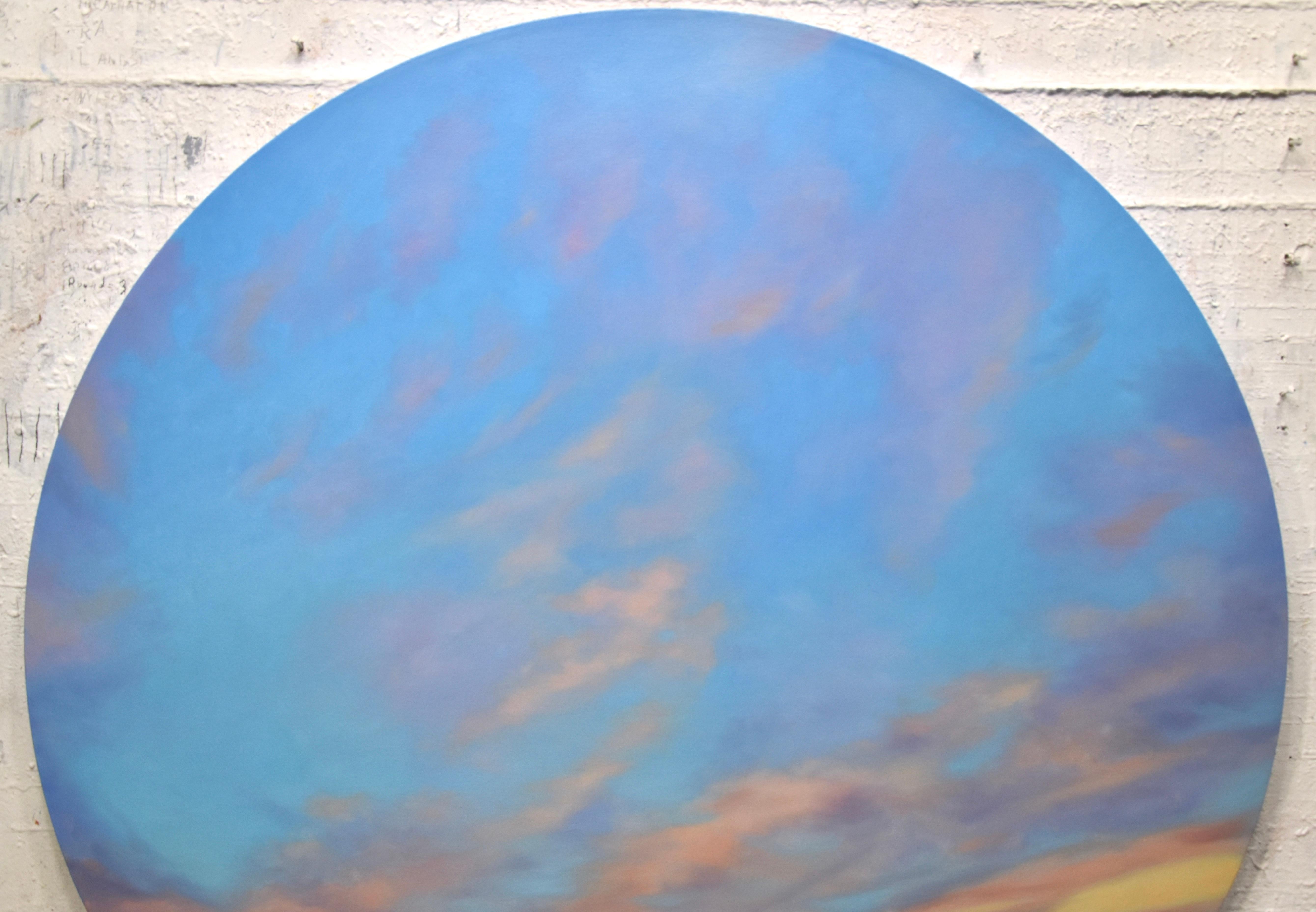 Windy Sky - circular painting - Painting by Willard Dixon