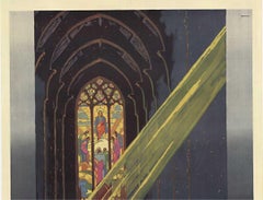 Original "He Is Risen" vintage poster for Mathers Work Incentive Program