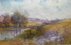 METCALF Paisaje impresionista americano Acuarela