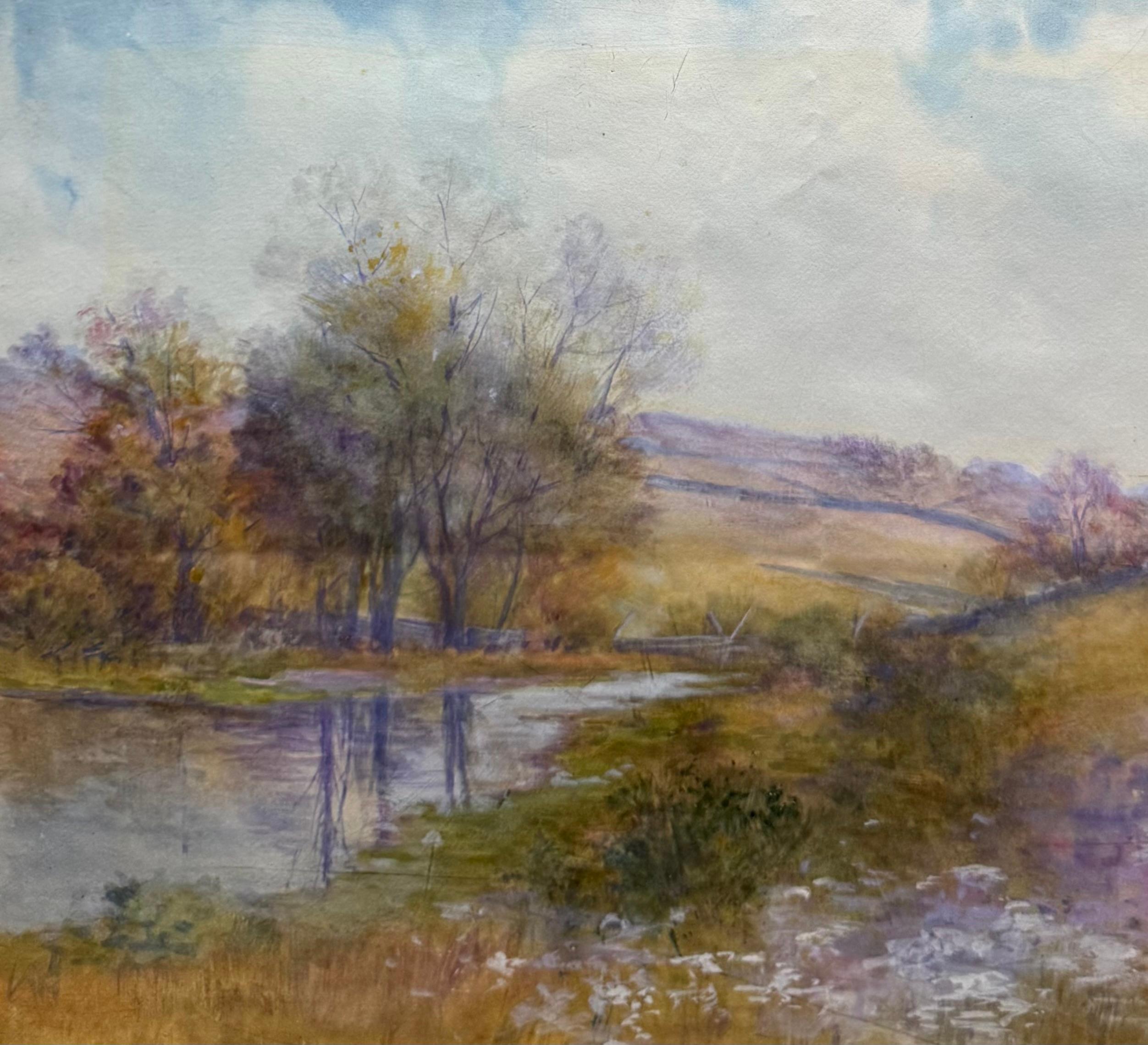 Willard Metcalf (1858-1925) was an important American Impressionist, member of the American Watercolor Society, and teaching at Cooper Union and the Art Student's League. 

This composition showcases Metcalf's skill in capturing color and light in
