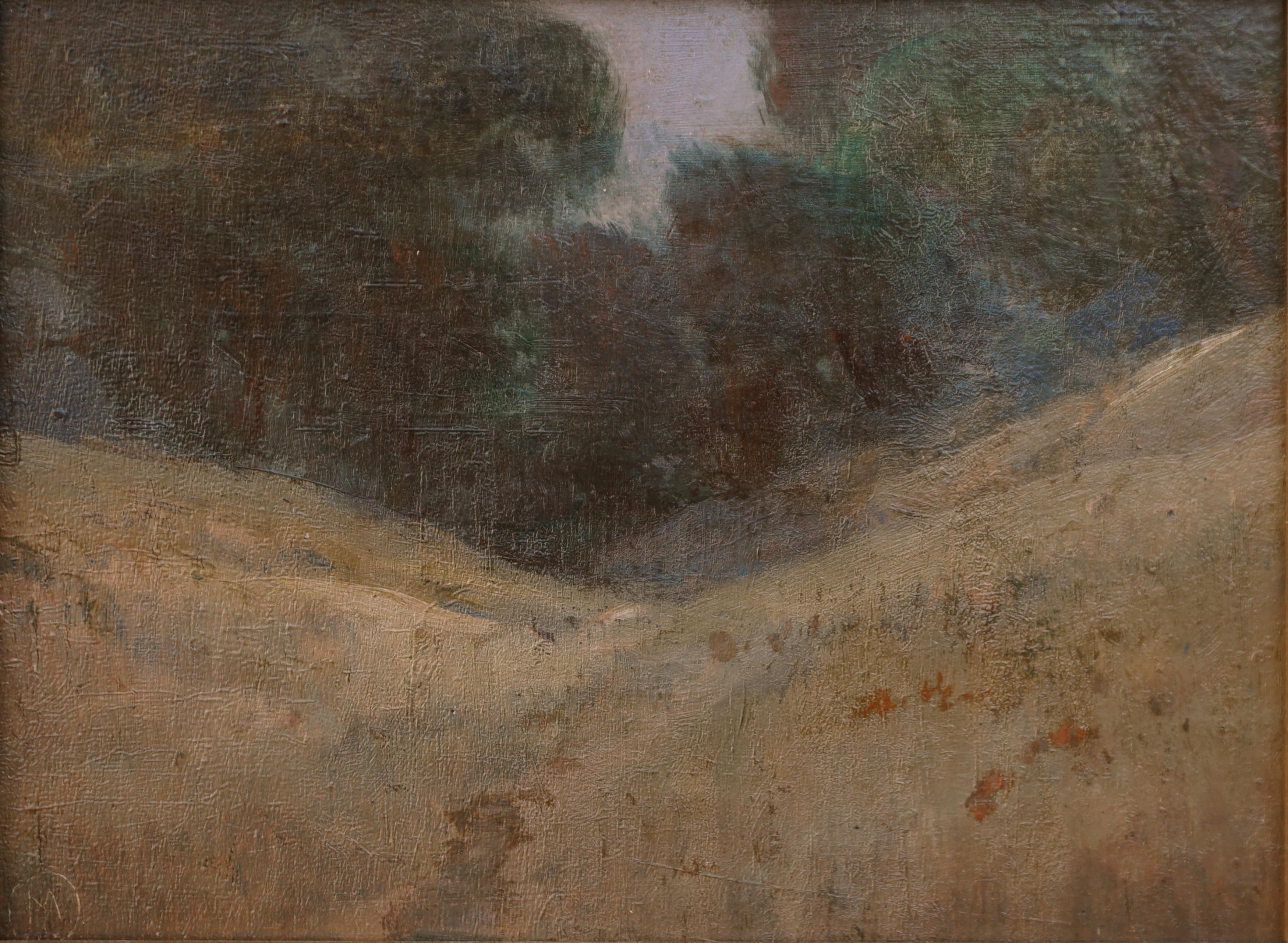 Paisaje tonalista de finales del siglo XIX con robles - Painting de Willard LeRoy Metcalf